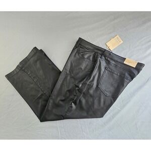 NYDJ Teresa Wide Leg Ankle Black Coated Jeans Women's Size 16W NWT L300